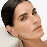 ¡Buenos Días! Triple Ray Diamond Ear Cuff (no piercing) - Black Diamond Bezels