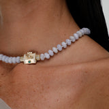"Bosfor" Rondelle Bead Strand - Blue Lace Agate