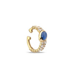 “Bodrum” Ear Cuff - White Diamonds and Sapphire (no piercing)