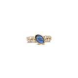 “Bodrum” Ear Cuff - White Diamonds and Sapphire (no piercing)