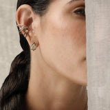 ¡Buenos Días! “Tuxedo” Triple Ray Black and White Diamond Ear Cuff (no piercing)