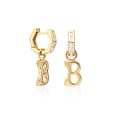 "Sanse" Small Letter Hoop Charm