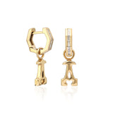 "Sanse" Small Letter Hoop Charm