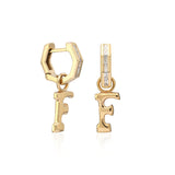 "Sanse" Small Letter Hoop Charm