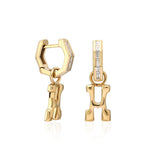 "Sanse" Small Letter Hoop Charm