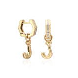 "Sanse" Small Letter Hoop Charm