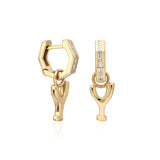 "Sanse" Small Letter Hoop Charm