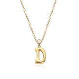 "Sanse" Small Letter and Diamond Necklace