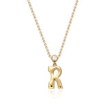 "Sanse" Small Letter and Diamond Necklace