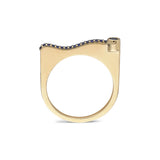 ¡Buenos Días! “Stream” Ray Ring in Yellow Gold with Blue Sapphires