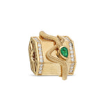 Yarí “Culebra” Nugget Charm Pendant - Emerald and London Blue Topaz