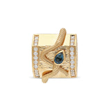 Yarí “Culebra” Nugget Charm Pendant - Emerald and London Blue Topaz