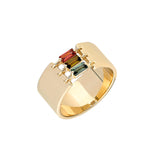 “Miri” Triple Tourmaline Baguette Cigar Band