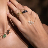 “Acu” Pavé Ring - Black Diamonds and Tanzanite