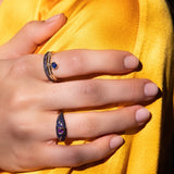 “Acu” Pavé Ring - Blue Sapphires and Amethyst
