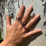 “Txirimiri” White and Black Diamond Bling Ring - Yin & Yang