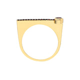 ¡Buenos Días! “Horizon” Ray Ring in Yellow Gold with Red Garnets (Large Bezel)