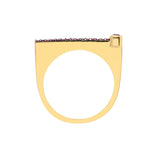 ¡Buenos Días! “Horizon” Ray Ring in Yellow Gold with Pink Sapphires