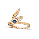 ¡Buenos Días! XL Triple Ray Diamond and Sapphire Ear Cuff (no piercing)