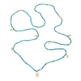 “Encantada” Beaded Charm Necklace - Turquoise