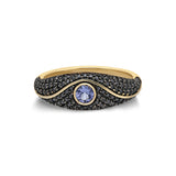 “Acu” Pavé Ring - Black Diamonds and Tanzanite