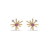 ¡Buenos Días! Mini Sun Stud Earring - Pink Sapphire