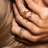 “Eterno” Pavé Ring - Garnets and Pink Sapphires