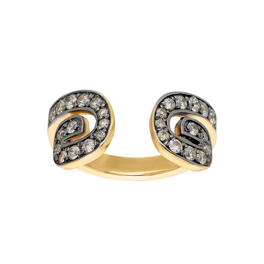 “Txirimiri” Champagne Diamond Bling Ring - Cave