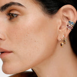 “Coa” Ear Cuff - Champagne Diamonds and Rhodolites (no piercing)