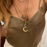 SAMPLE SALE “Turey” Crescent Moon - Garnets and Champagne Diamonds