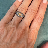 SAMPLE SALE “Acu” Large Pavé Ring - Tanzanites and Padparadscha Sapphire