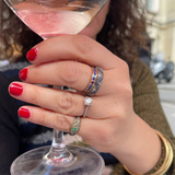 SAMPLE SALE Bomba "Zig Zag" Ring - Blue Sapphires and Diamonds