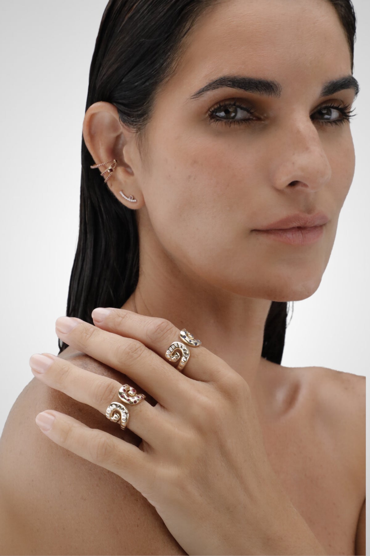 Txirimiri “Danza” Ring - Rubies and White Diamonds
