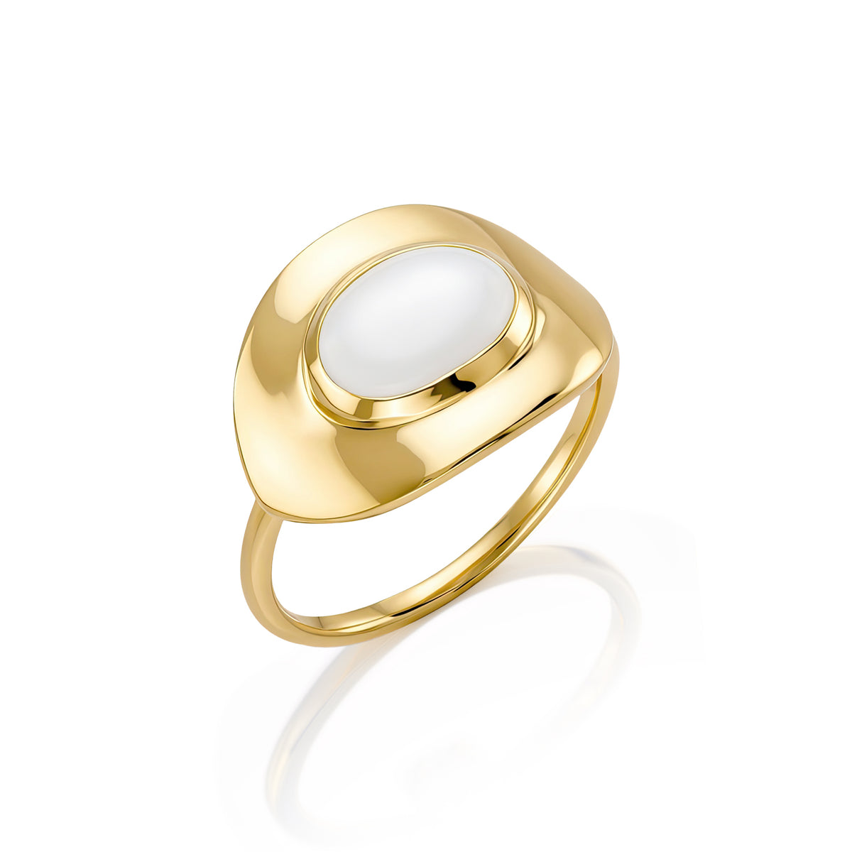 "Abrazo" Mother of Pearl Signet Ring