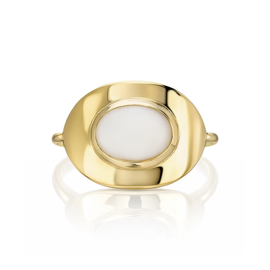 "Abrazo" Mother of Pearl Signet Ring