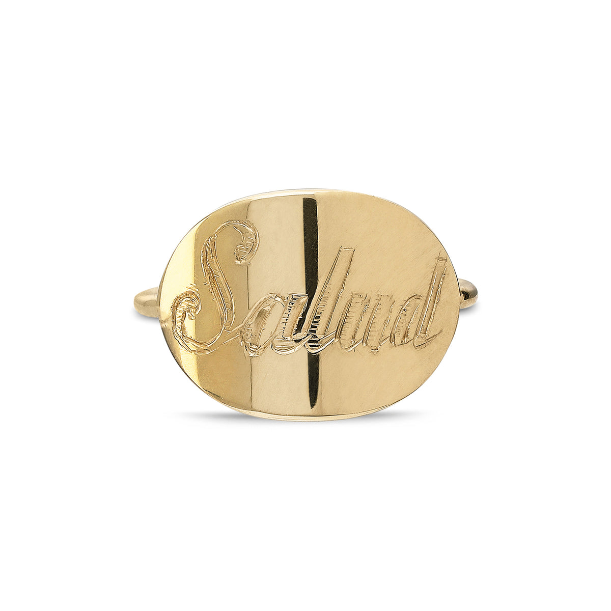 "Abrazo" Script Signet Ring