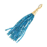 "Aguaviva" Tassel Pendant - Apatite and White Diamonds