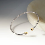 SAMPLE SALE Bezel Wire Cuff Bracelet - 18K White Gold and Champagne Diamonds