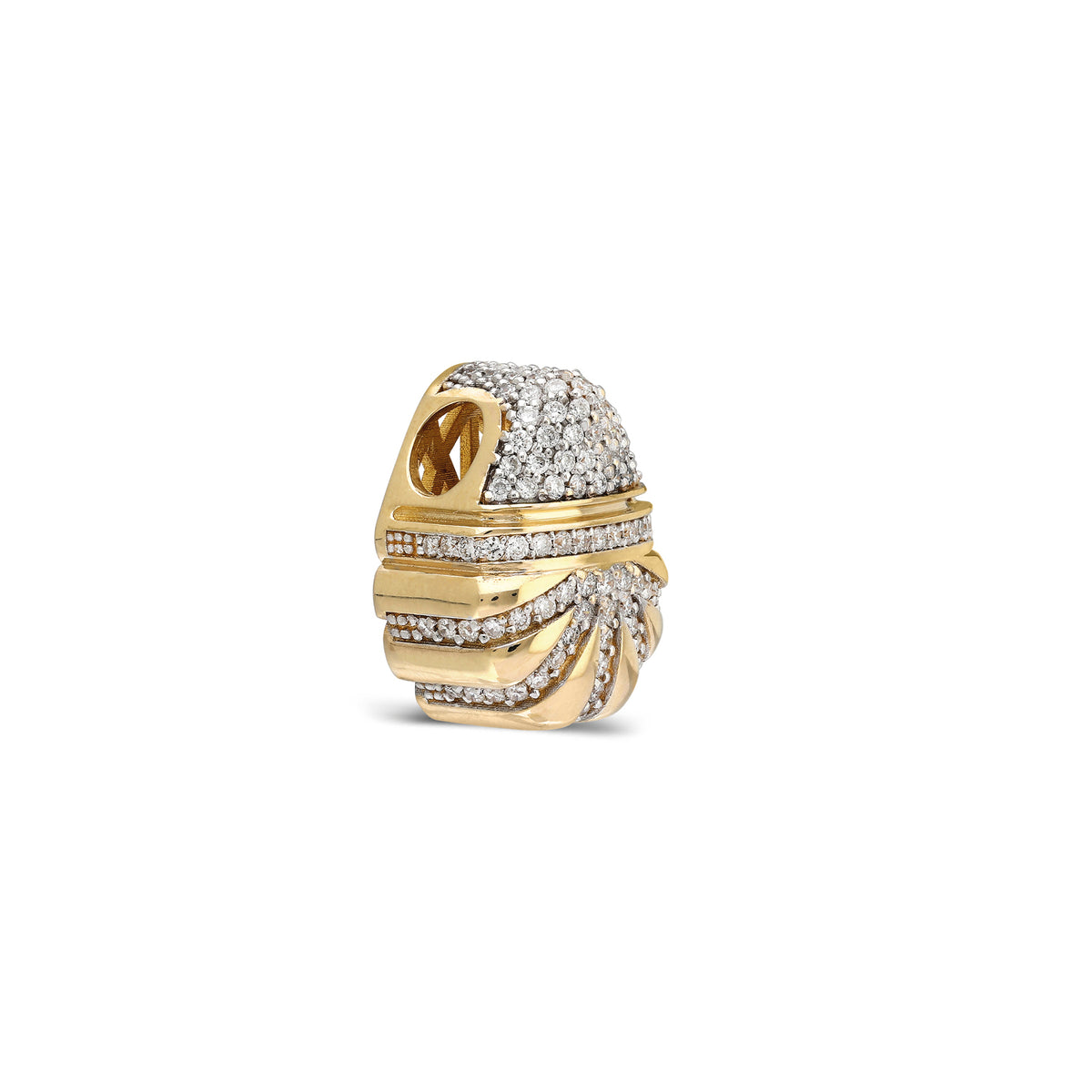 "Bahía" Pavé Diamond Shell Bead Pendant