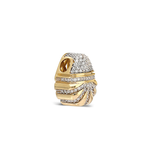 "Bahía" Pavé Diamond Shell Bead Pendant
