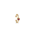 Heart Bezel Ring Ear Cuff