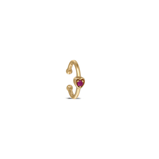 Heart Bezel Ring Ear Cuff