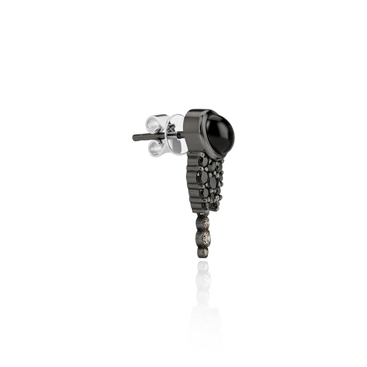 Bodrum "Blackout" Stud - Black and Cognac Diamonds and Black Onyx