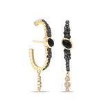 Bodrum "Tuxedo" Cuff Earring - Black and White Diamonds and Black Onyx