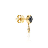 "Bodrum" Micro Stud Earring - Black Onyx and Champagne Diamonds