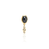 "Bodrum" Micro Stud Earring - Black Onyx and Champagne Diamonds