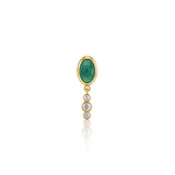 "Bodrum" Micro Stud Earring - Green Onyx and Champagne Diamonds