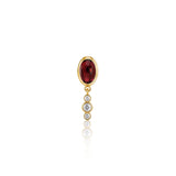 "Bodrum" Micro Stud Earring - Rhodolite and Champagne Diamonds