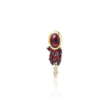 "Bodrum" Stud Earring - Garnets and Rhodolite