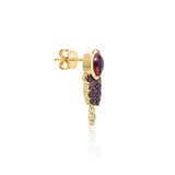 "Bodrum" Stud Earring - Garnets and Rhodolite